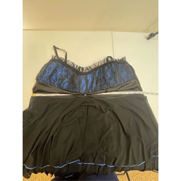 Coquette black blue nightie chemise 3x/4x - Picture 4 of 7